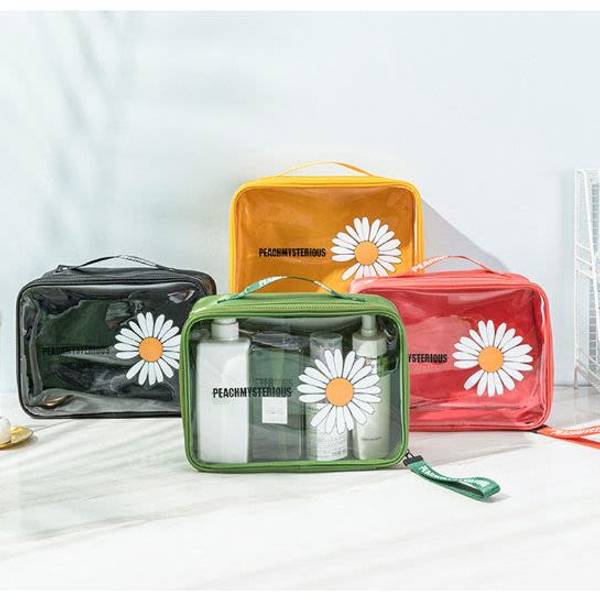 Travel Pouch - Flower - Transparent - Single Piece
