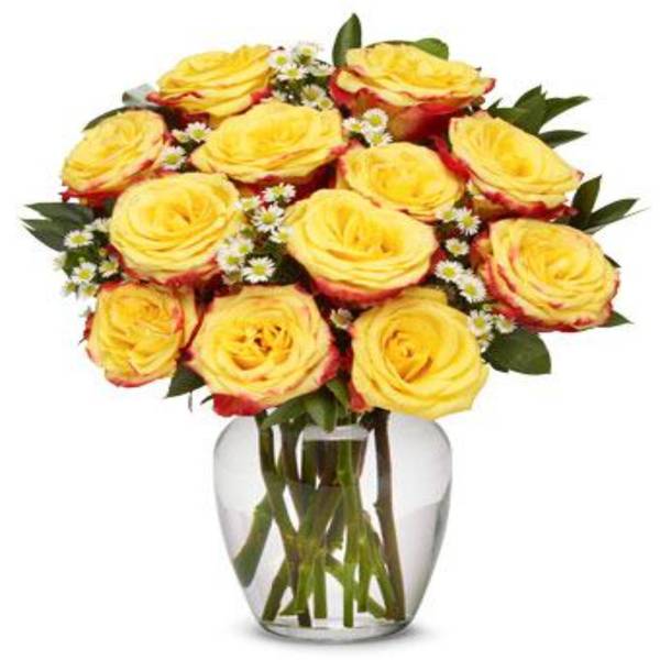 Valentine's Day 24 Yellow Roses Bouquet