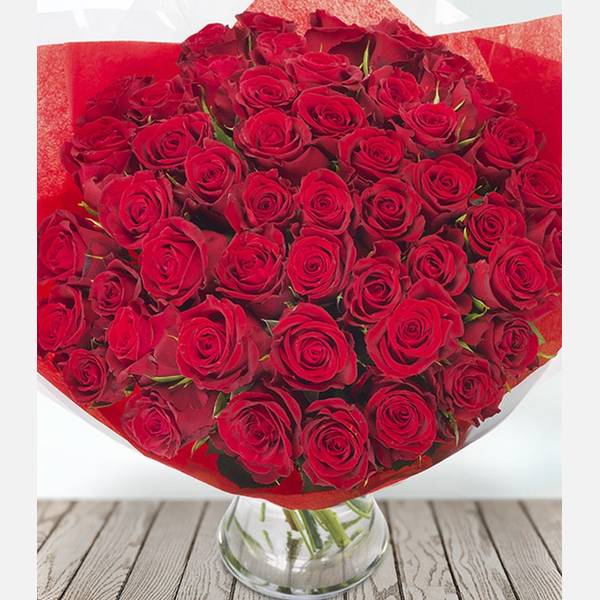 Valentine's Day 50 Red Roses Bouquet