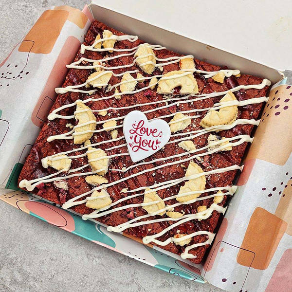 Valentine's Day Red Velvet Cookie Slab
