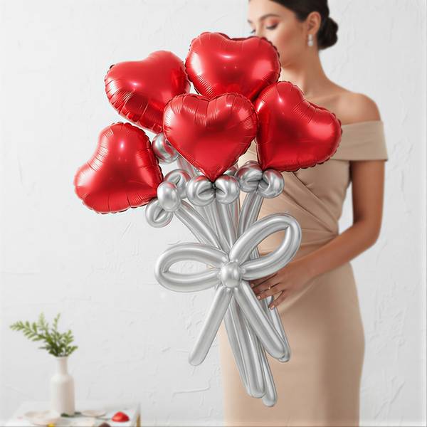 Valentines Day Luxe Heart Balloon Bouquet