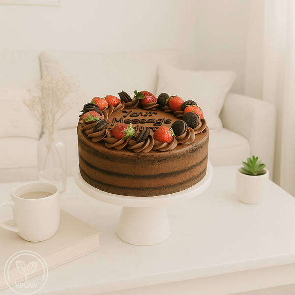 Vegan Chocolate Cake With Oreo And Strawberry (1 Kg)