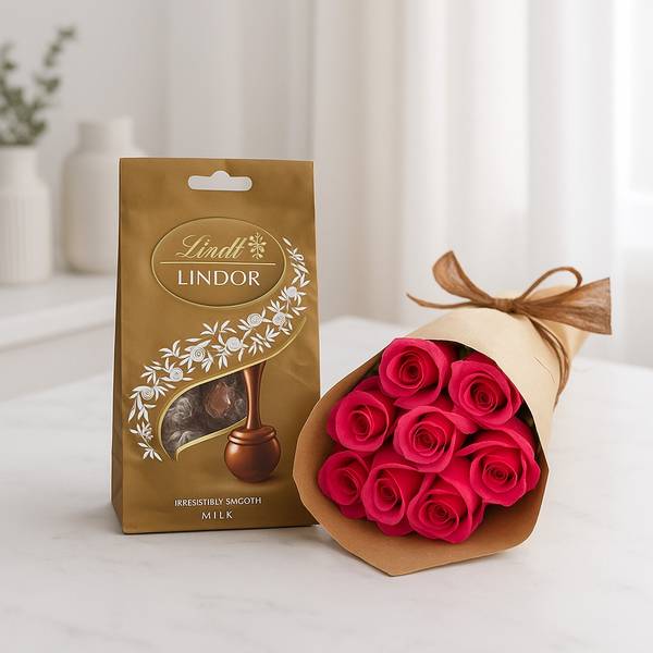 Velvet Embrace Chocolate And Bouquet Combo