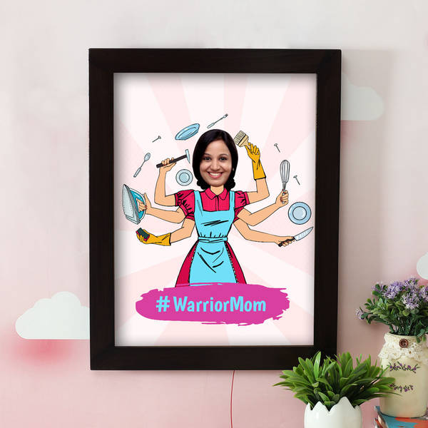 Warrior Mom Personalized Caricature Frame