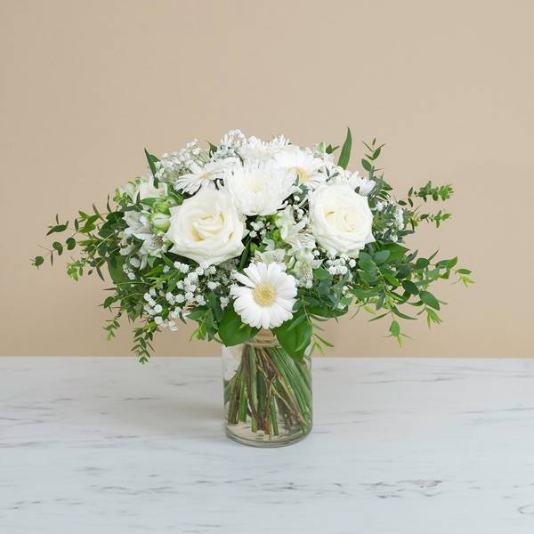 White funeral bouquet