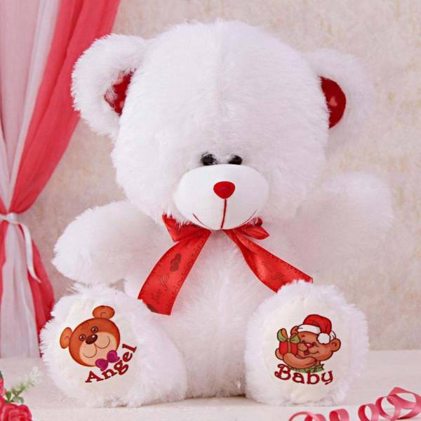 White & Red Teddy Bear