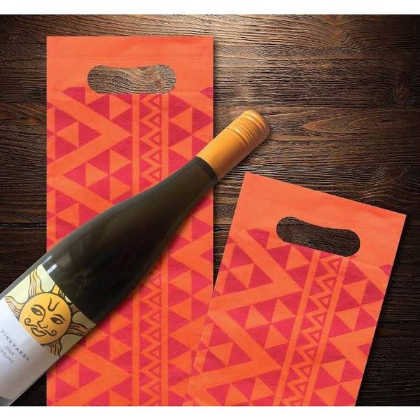 Wine Bag - Royal Orange - Triangles