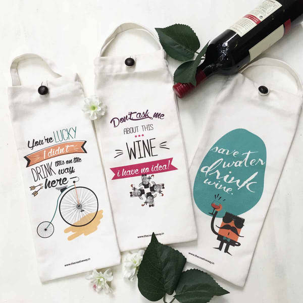 Wine Bags - Amusing Quotes - Set Of 3