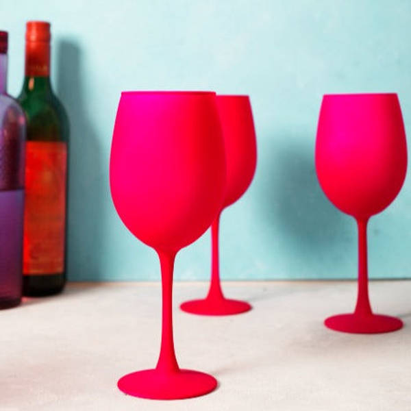 Wine Glass - Neon Pink - Set Of 2
