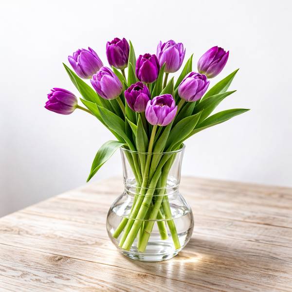 Women's Day Elegant Purple Tulips Arrangement