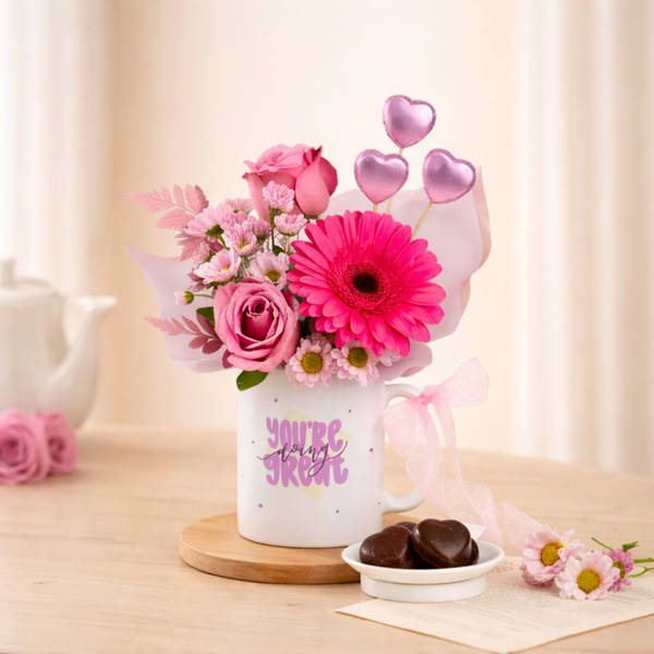 Women's Day Floral Mug Arrangement