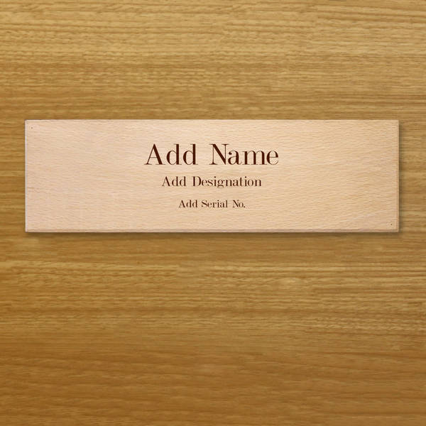 Wooden Name Plate With Name Designation And No Customisation