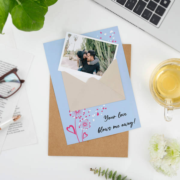 Your Love Blows Me Away - Personalized Greeting Card With Envelope