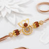 Auspicious Ganesha Rudraksha Rakhi With CZ Stones