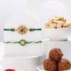 Elegant Green Kundan Rakhis Hamper - Set Of 2