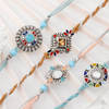 Enthralling Blue Stone Rakhi Set Of 4