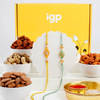 Exquisite Meena Rakhi Set Of 2 With Dry Fruits