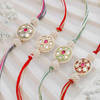 Fancy Pearl And Kundan Rakhi Set Of 4