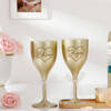 Golden Luxe Personalized Wine Glass Set For Couples