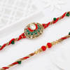Kundan Lotus Braided Rakhis - Set Of 2