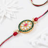 Oval Kundan Meenakari Rakhi