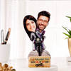 Personalized Adventure Ride Caricature with Wooden Stand