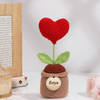 Personalized Red Crochet Heart In Pot