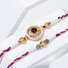 Regal Purple Stone And Pearl Rakhi - Set Of 2