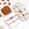Royal Lotus Rakhi With Kaju Katli And Almond Treat