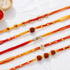 Sacred Knots Rudraksha And Om Rakhis - Set Of 5
