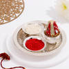 Silver Pooja Thali with Moli